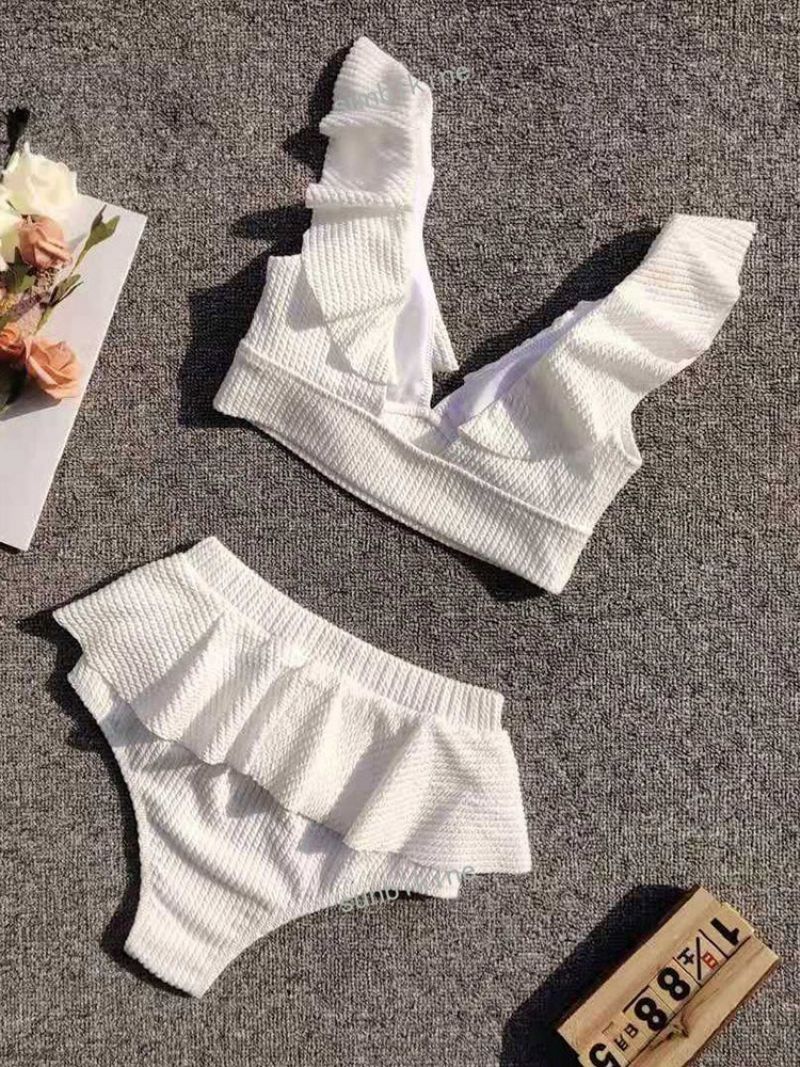 Απλό Σετ Tankini Μαγιό Falbala