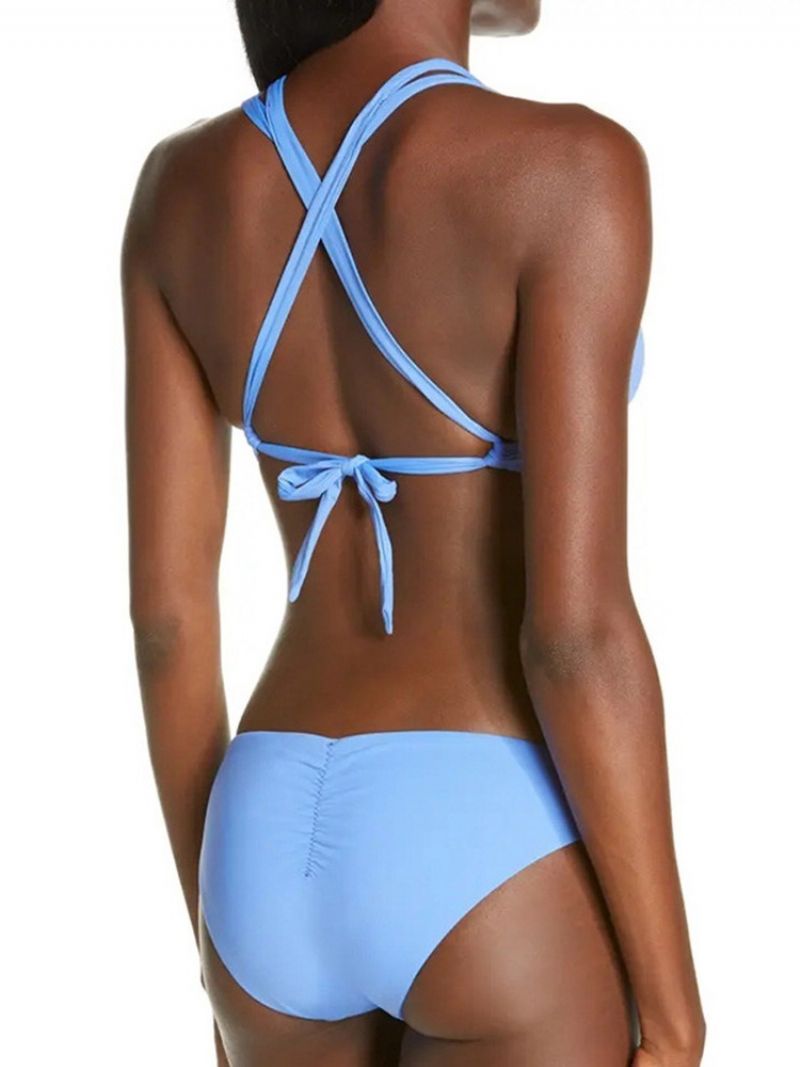 Sky Blue Σέξι Tankini Σετ Μονό Μαγιό