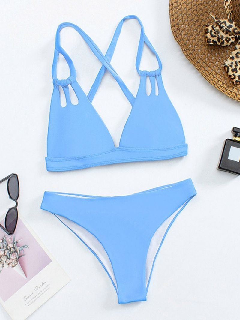 Sky Blue Σέξι Tankini Σετ Μονό Μαγιό