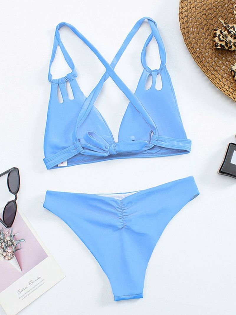 Sky Blue Σέξι Tankini Σετ Μονό Μαγιό