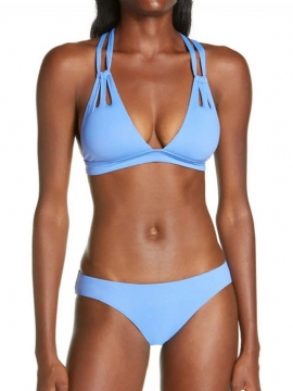 Sky Blue Σέξι Tankini Σετ Μονό Μαγιό