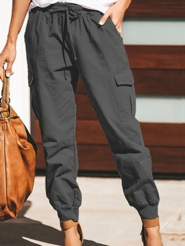 Cargo Pants Loose Απλό Lace-Up Pencil Pants Γυναικείο Παντελόνι Με Μέση Μέση