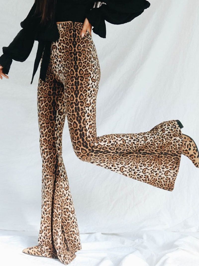 Casual Slim Leopard Παντελόνι Παντελόνι Καμπάνας