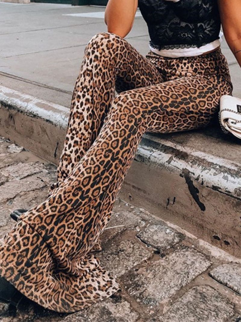 Casual Slim Leopard Παντελόνι Παντελόνι Καμπάνας