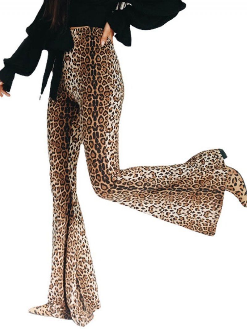 Casual Slim Leopard Παντελόνι Παντελόνι Καμπάνας