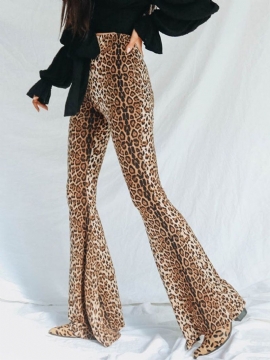 Casual Slim Leopard Παντελόνι Παντελόνι Καμπάνας