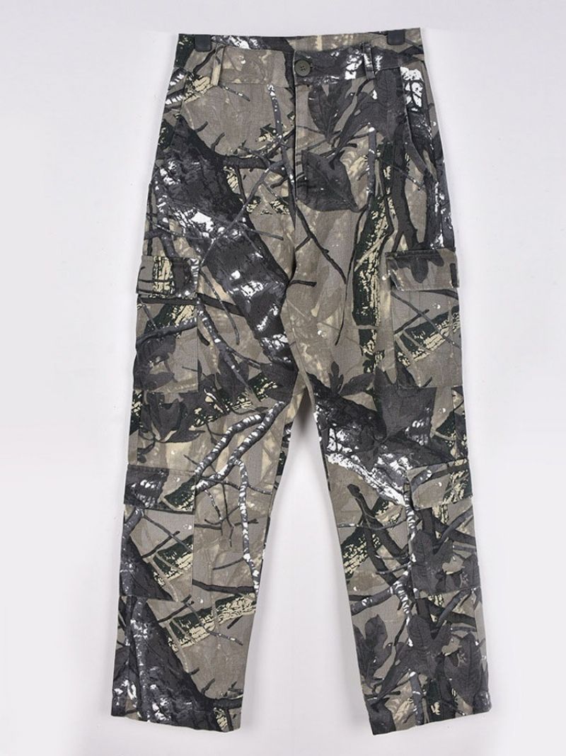 Εκτύπωση Loose Camouflage Ολόσωμο Ίσιο Παντελόνι Casual