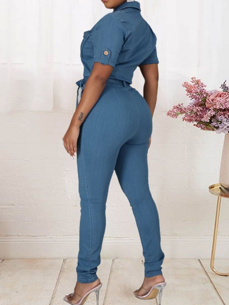 Ολόσωμο Sweet Button Skinny Jumpsuit Στη Μέση