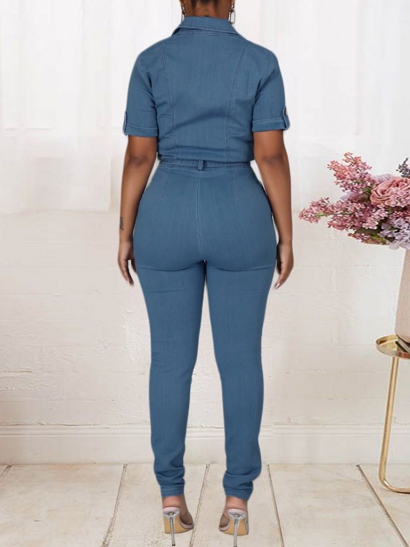 Ολόσωμο Sweet Button Skinny Jumpsuit Στη Μέση