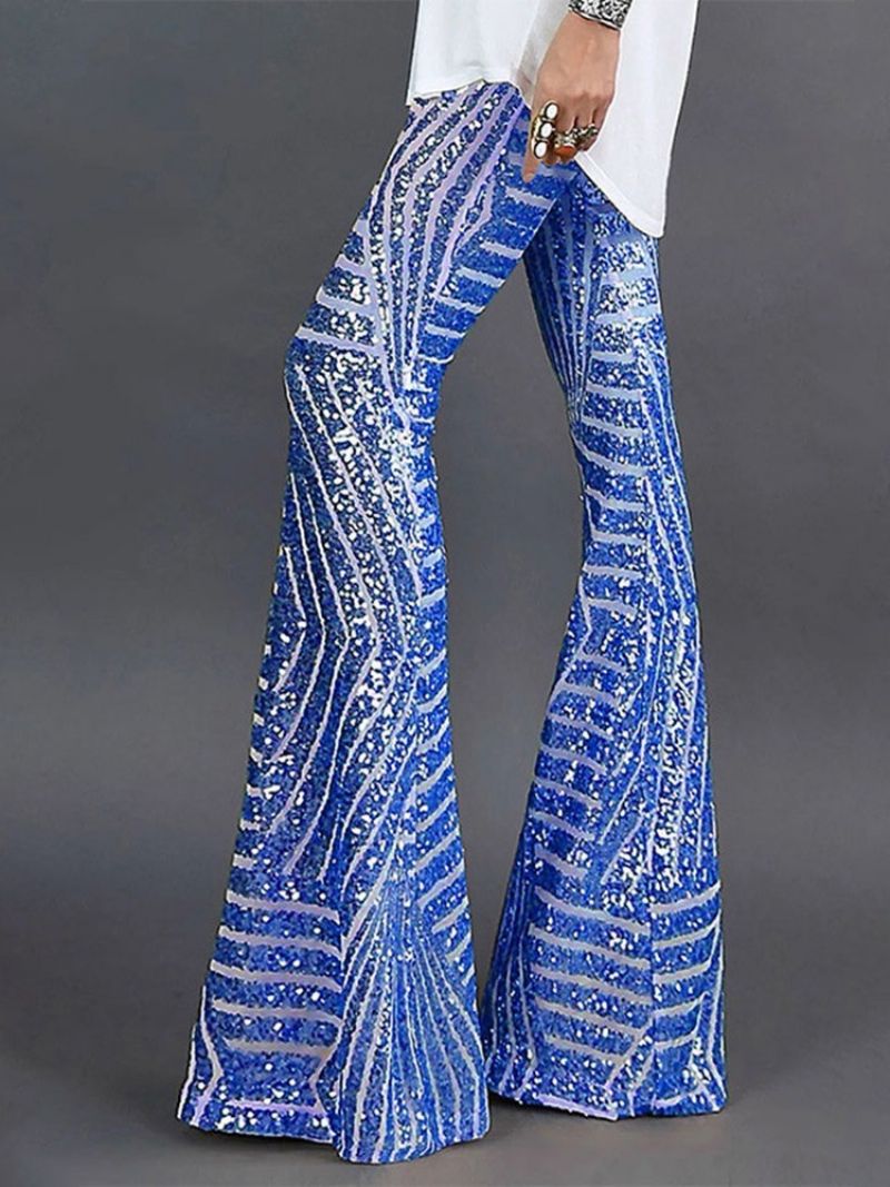 Slim Sequins Bellbottoms Ολόσωμο Casual Παντελόνι