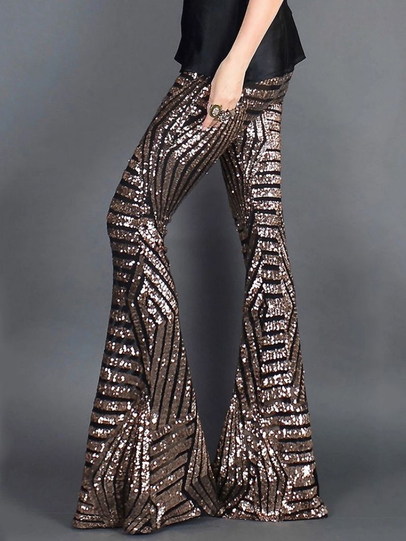 Slim Sequins Bellbottoms Ολόσωμο Casual Παντελόνι