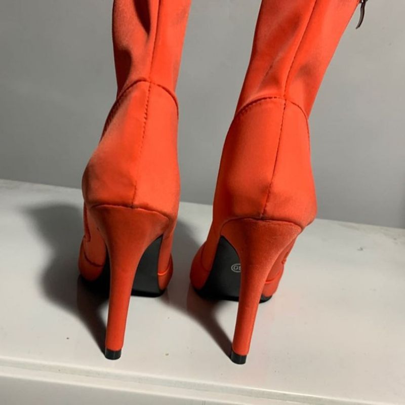 Δυτικές Μπότες Με Φερμουάρ Με Τακούνι Stiletto Peep Toe