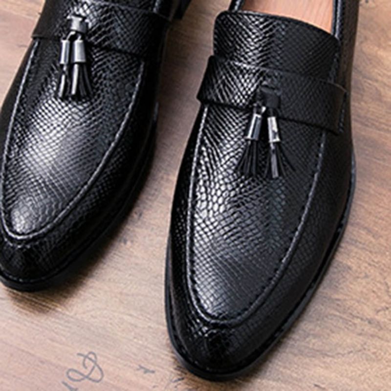 Ανδρικά Oxfords Pu Fringe Slip-On Round Toe