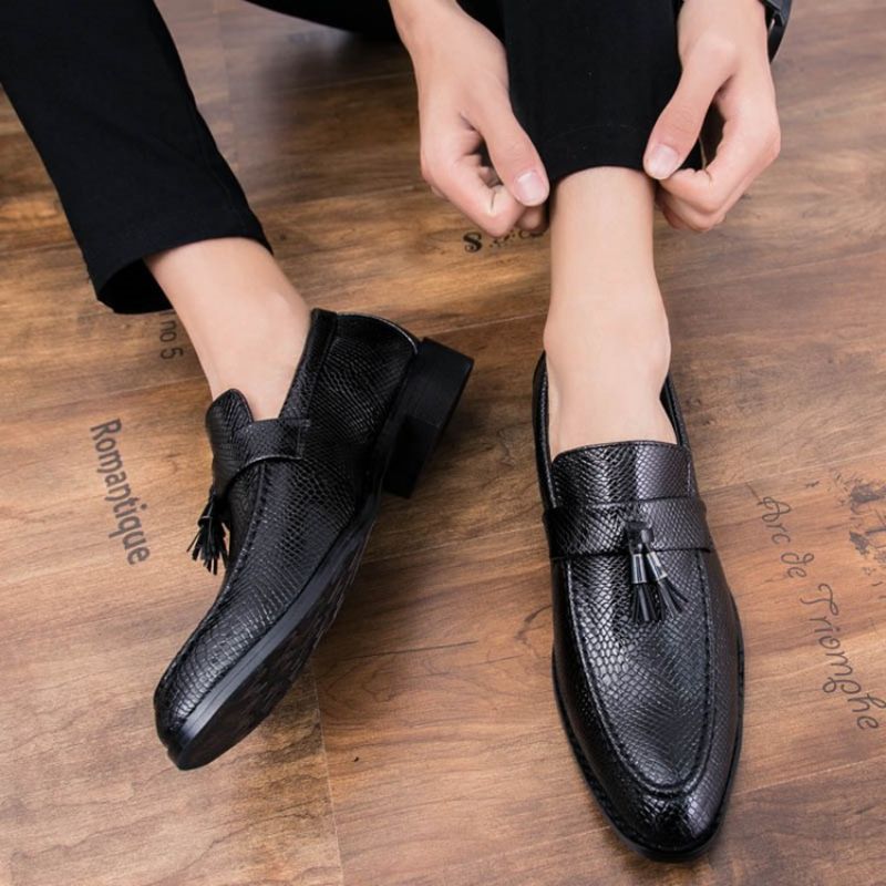 Ανδρικά Oxfords Pu Fringe Slip-On Round Toe