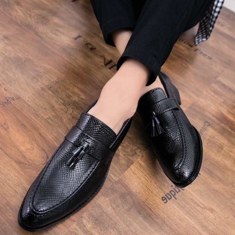 Ανδρικά Oxfords Pu Fringe Slip-On Round Toe