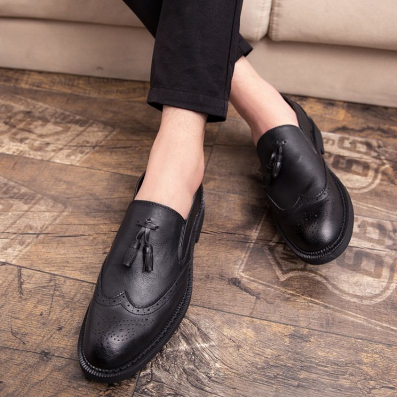 Ανδρικά Παπούτσια Φορέματος Pu Round Toe Slip-On