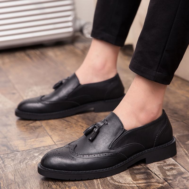 Ανδρικά Παπούτσια Φορέματος Pu Round Toe Slip-On