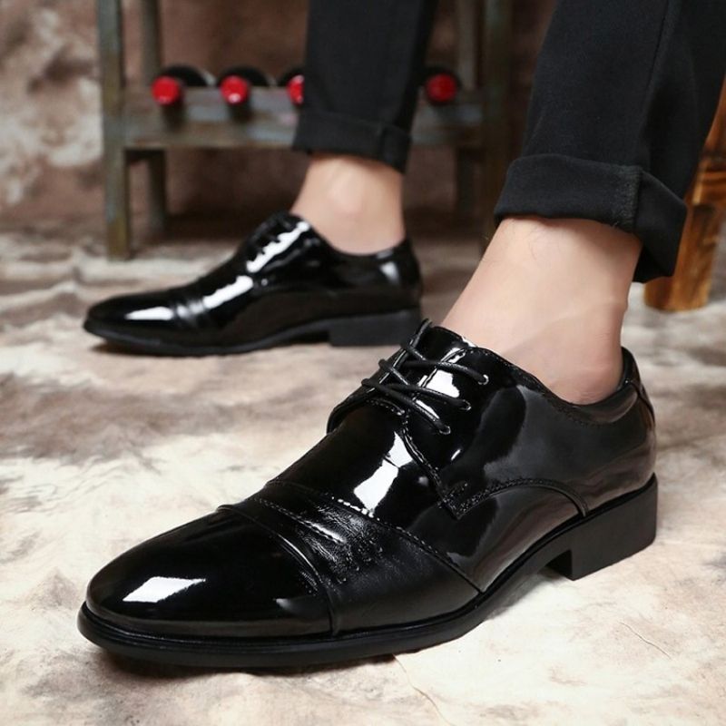 Ανδρικά Παπούτσια Pu Lace-Up Block Heel