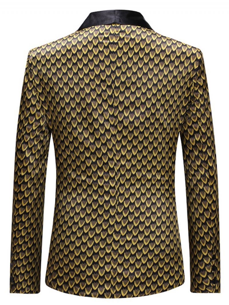 Ανδρικό Σακάκι Golden Geometric Print Slim One Button