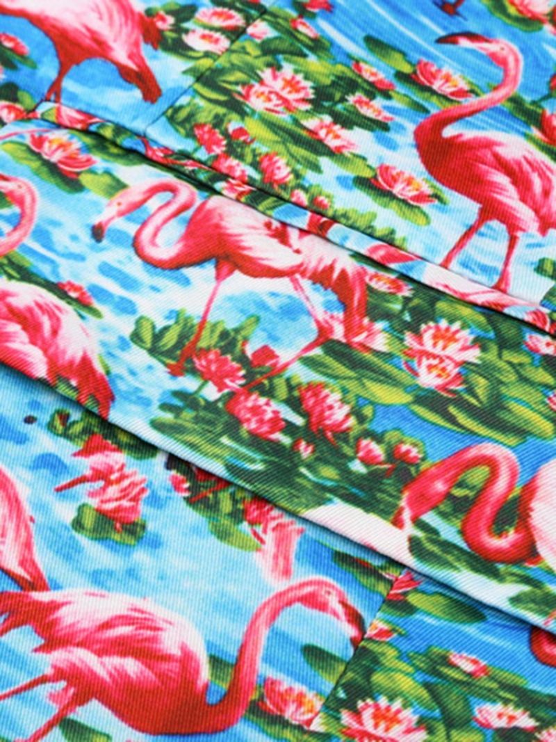 Flamingo Printed Μπλοκ χρώματος Slim Ανδρικό Σακάκι