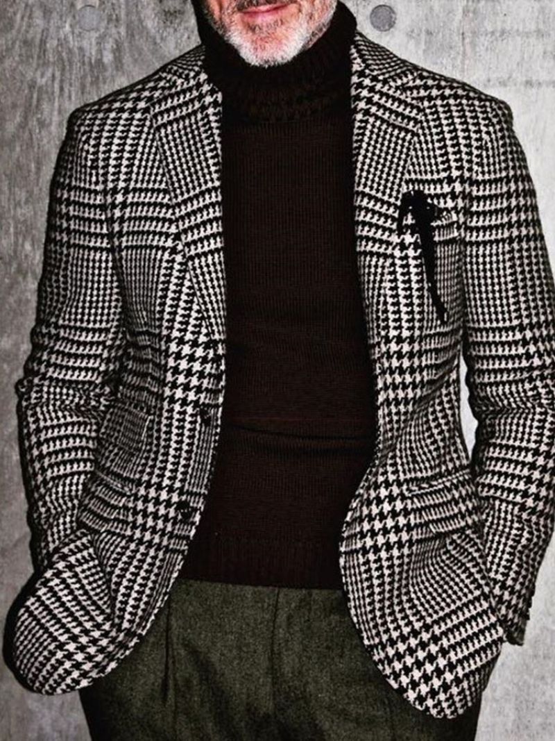 Houndstooth Casual Slim Leisure Blazer