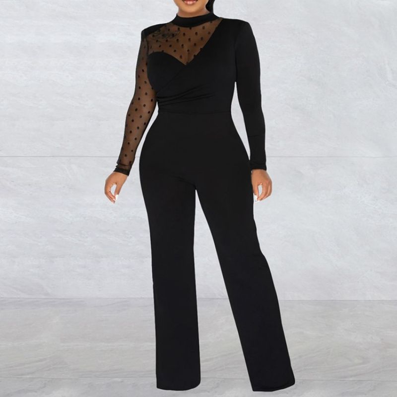 Ολόσωμη Φόρμα Office Lady Plain See-Through Mid Waist Slim