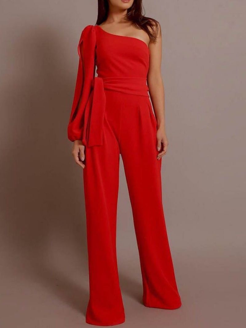 Ολόσωμο Γυναικείο Lace-Up Straight Slim Jumpsuit