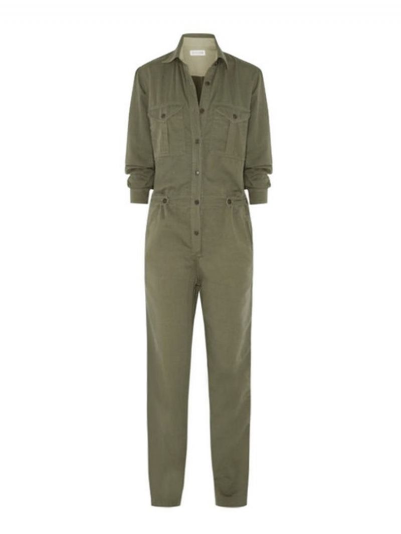 Παντελόνι Casual Button Pocket Slim Lapel Jumpsuits