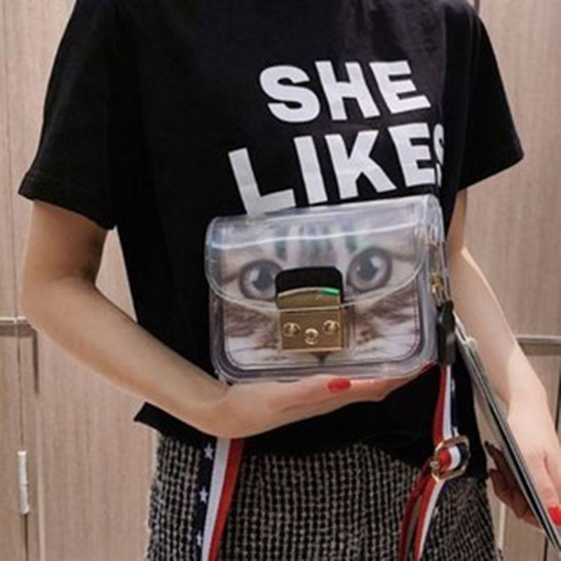 Lock Pu Cartoon Rectangle Tote Bag