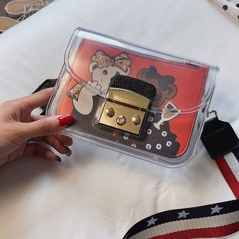 Lock Pu Cartoon Rectangle Tote Bag