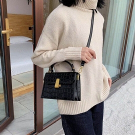 Τσάντες Casual Tote Alligator Pu Lock Flap