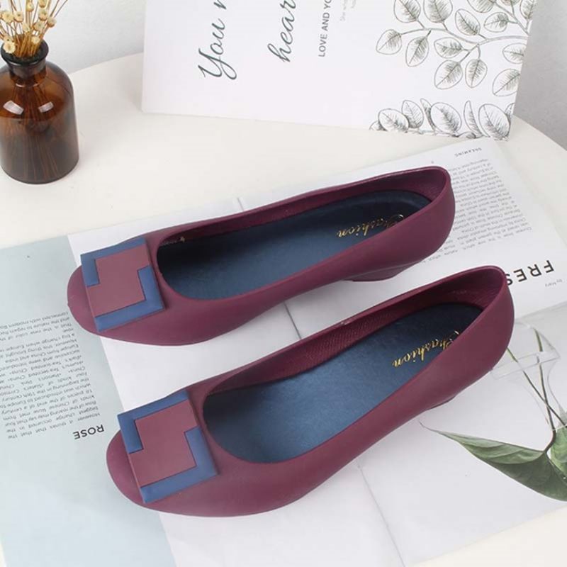 Γυναικεία Ζελέ Παπούτσια Από Pvc Slip-On Round Toe Wedge Heel