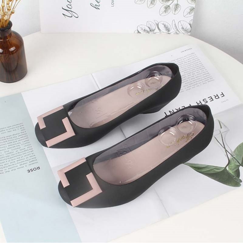 Γυναικεία Ζελέ Παπούτσια Από Pvc Slip-On Round Toe Wedge Heel