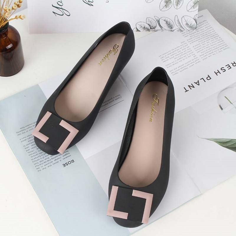 Γυναικεία Ζελέ Παπούτσια Από Pvc Slip-On Round Toe Wedge Heel