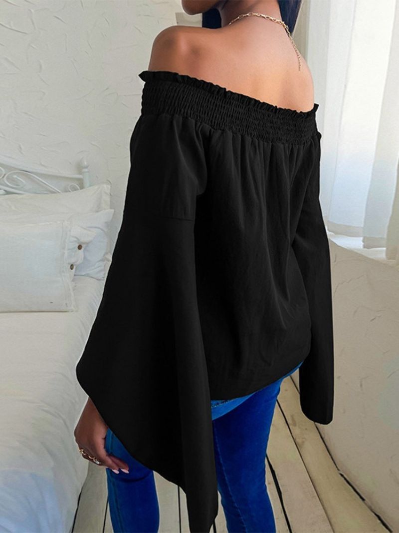 Απλό Φαρδύ Γυναικείο Μπλουζάκι Plain Off Shoulder Standard