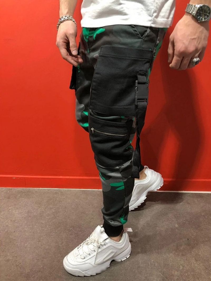 Ανδρικό Casual Παντελόνι Με Τσέπη Camouflage Mid Waist Four Seasons