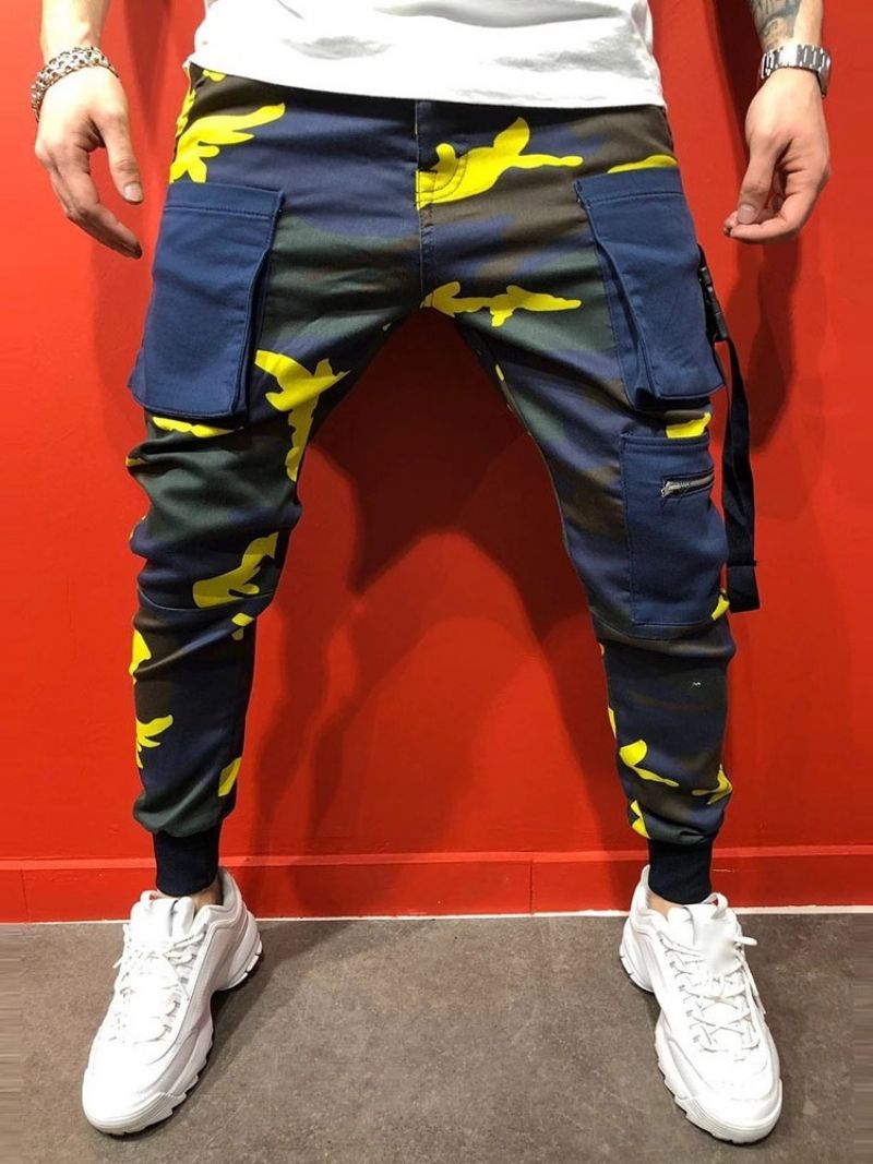 Ανδρικό Casual Παντελόνι Με Τσέπη Camouflage Mid Waist Four Seasons