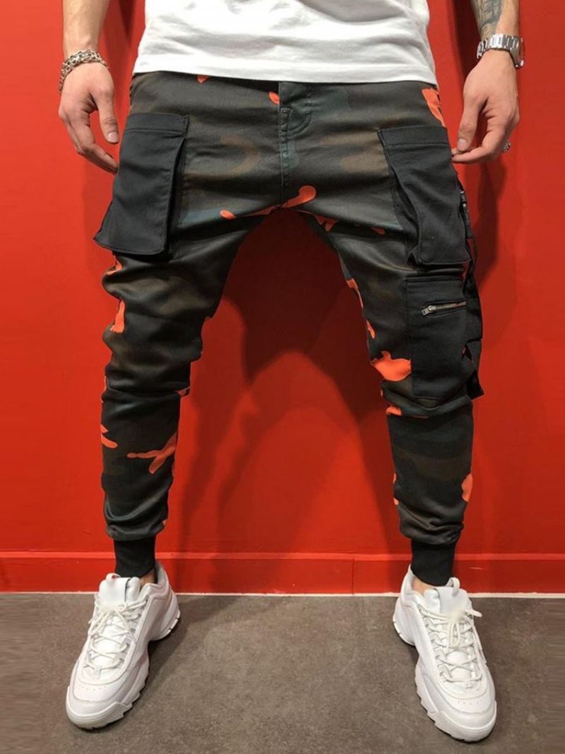 Ανδρικό Casual Παντελόνι Με Τσέπη Camouflage Mid Waist Four Seasons