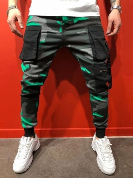 Ανδρικό Casual Παντελόνι Με Τσέπη Camouflage Mid Waist Four Seasons