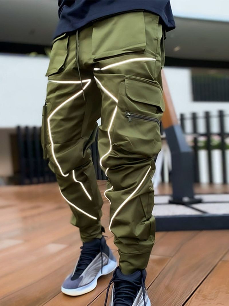 Cargo Pants Μπλοκ χρώματος Patchwork Fall Lace-Up Casual Ανδρικό Παντελόνι