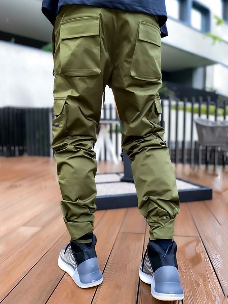 Cargo Pants Μπλοκ χρώματος Patchwork Fall Lace-Up Casual Ανδρικό Παντελόνι