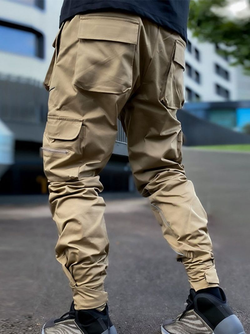 Cargo Pants Μπλοκ χρώματος Patchwork Fall Lace-Up Casual Ανδρικό Παντελόνι