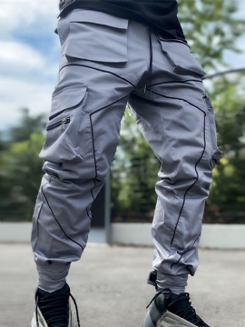 Cargo Pants Μπλοκ χρώματος Patchwork Fall Lace-Up Casual Ανδρικό Παντελόνι