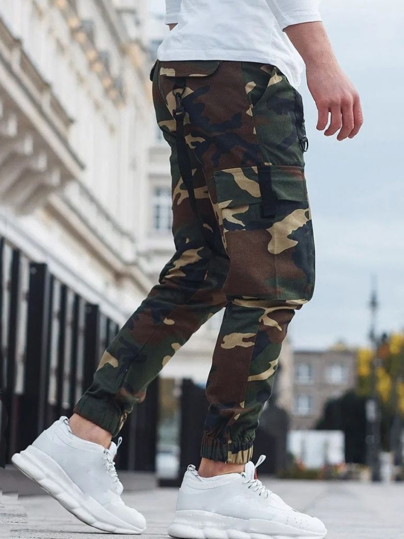 Cargo Pants Pencil Pants Camouflage Pocket Mid Waist Casual Casual Παντελόνι