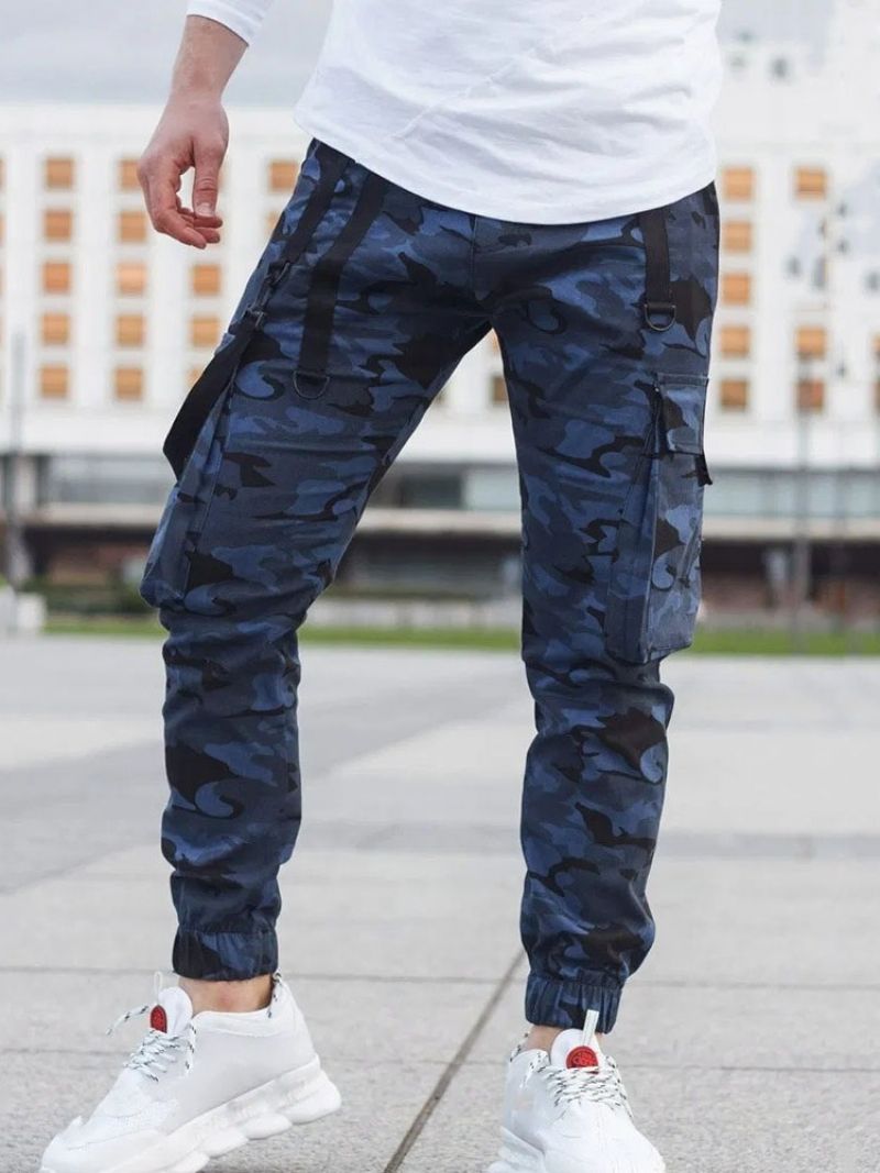 Cargo Pants Pencil Pants Camouflage Pocket Mid Waist Casual Casual Παντελόνι