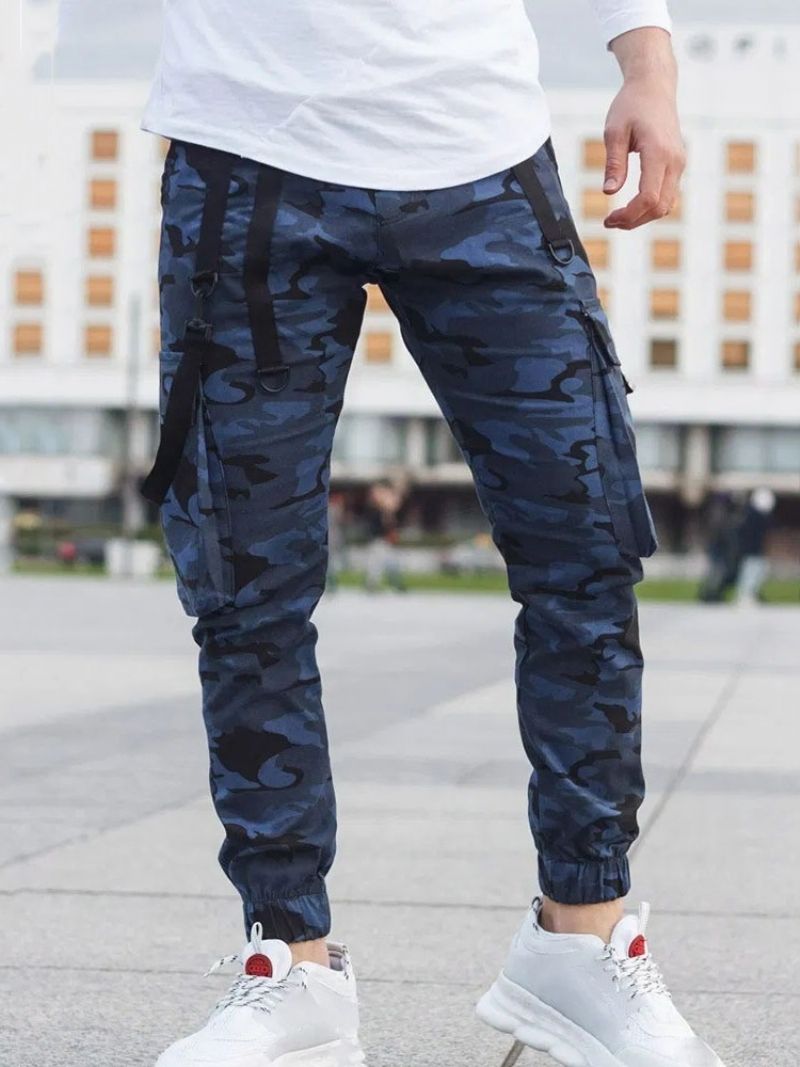 Cargo Pants Pencil Pants Camouflage Pocket Mid Waist Casual Casual Παντελόνι