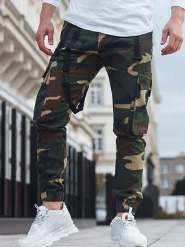 Cargo Pants Pencil Pants Camouflage Pocket Mid Waist Casual Casual Παντελόνι