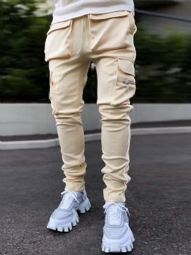 Cargo Pants Pocket Μπλοκ χρώματος Pencil Pants Φθινοπωρινά Κορεατικά Ανδρικά Casual Παντελόνια