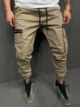 Cargo Pants Pocket Pencil Pants Απλό Ανδρικό Παντελόνι Με Μέση Μέση