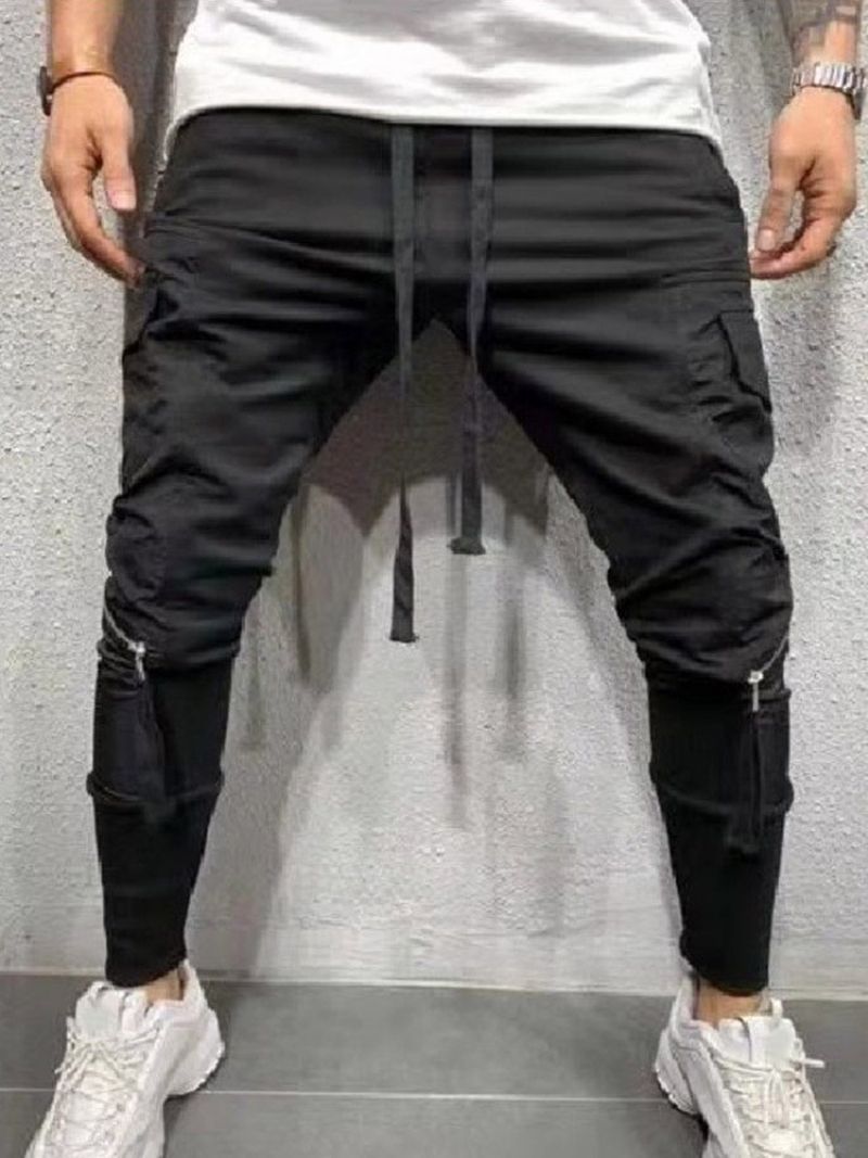 Cargo Pants Zipper Απλό Casual Lace-Up Casual Ανδρικό Παντελόνι